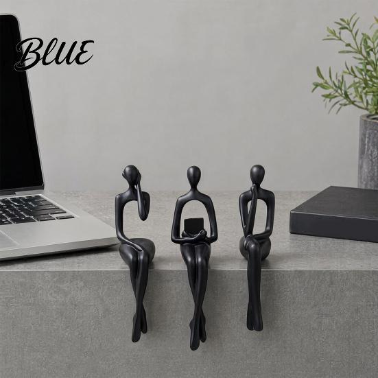 Sculpture d'Art Minimaliste 3 Pièces/Ensemble Figurines Humaines Abstraites Sculpture Moderne Imprimée en 3D