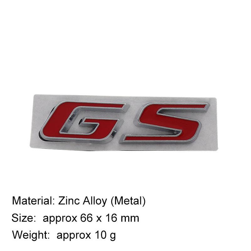 3D GS Logo Sticker Tail Bumper Badge Auto Rear Trunk Emblem Accessories