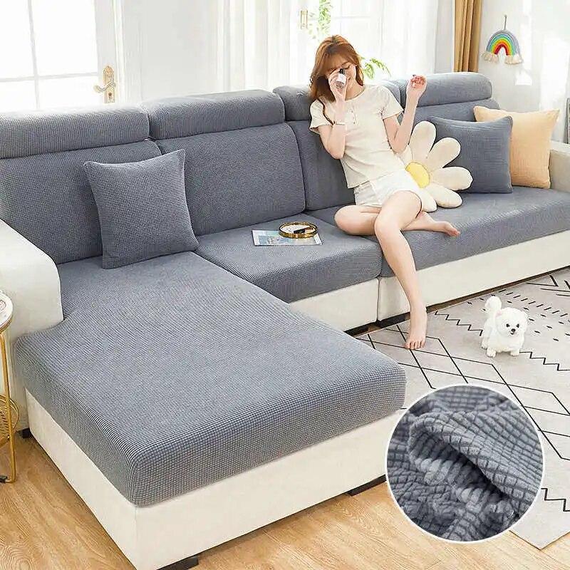Livingroom Jacquard Sofa Cushion Cover Stretch Washable Removable Couch Covers Universal 1/2/3/4 Seat
