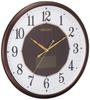 Seiko Clock SF241B Hybrid Solar Analog Wall Brown Metallic Radio-Controlled Clock,