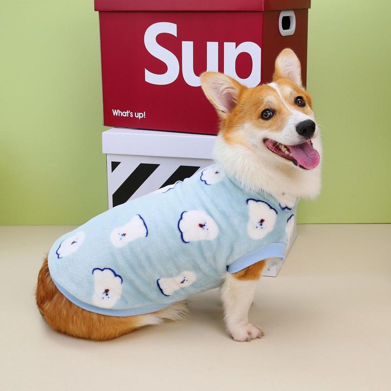 S-4XL Winter Dogs Clothes Soft Flannel Dog Warm Pajamas Vest for Corgi Dachshund Coat Small Medium Dogs French Bulldog Outfit