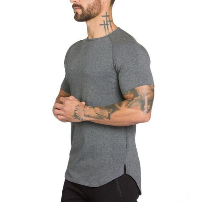 

Long Breathable Slim Fit Crewneck T-shirt Long Silm round Neck T-shirt Army Green L