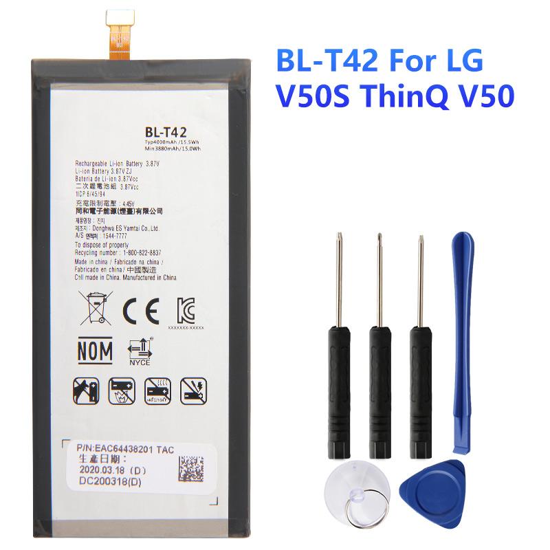 Rechargeable Lithium Battery For LG V50S ThinQ V50 BL-T42 Phone Battery With Tools 4000mAh