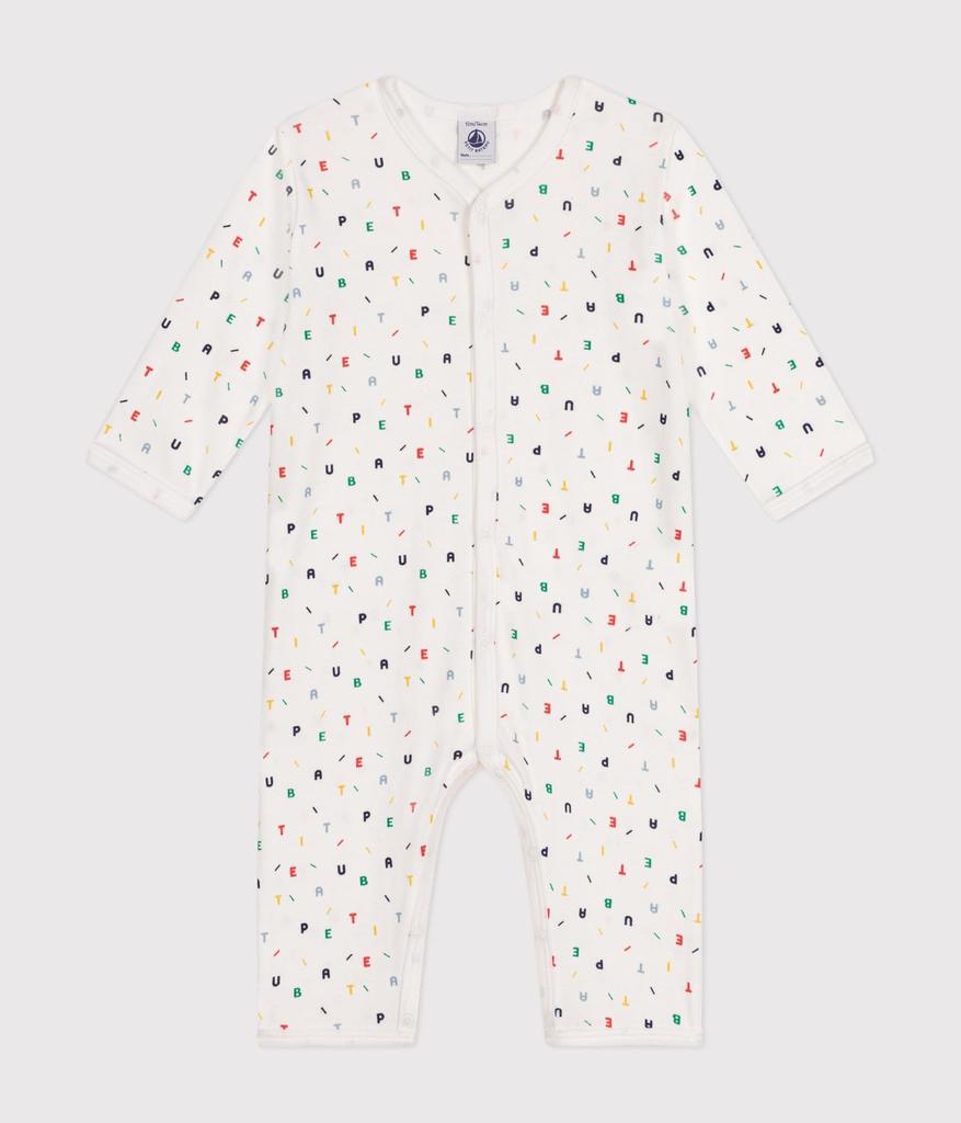 Footless Romper A0BUP 12 months 74cm [Petit Bateau] Off-white/Multicolor