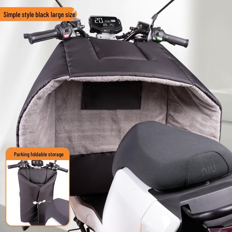 Electric Vehicle Windshield Winter Velvet Windproof Cover & Battery Motorcycle Knee Pads for Cold Protection