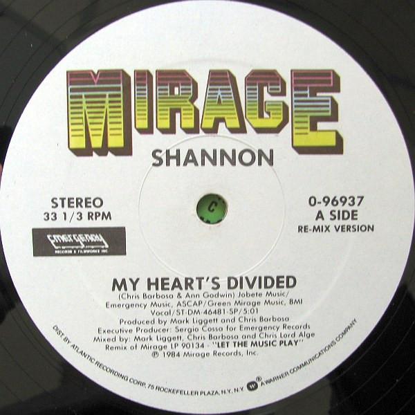 

12inch Record SHANNON - My Heart s Divided (Re-Mix Version) 096937 Mirage 1984 US Dance & Electronica Used