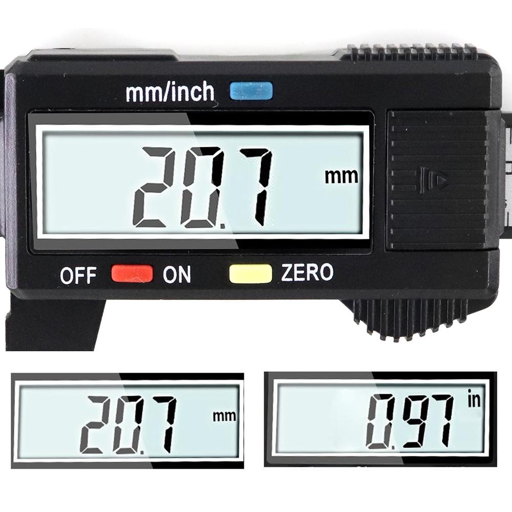 0-150mm Vernier Caliper Stainless Steel/Plastic LCD Digital Caliper 6 Inch Instrument Depth Measuring Tools