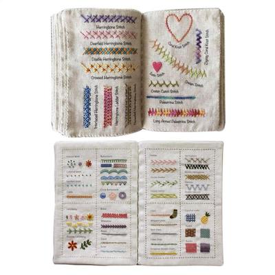 Creative Sewing Book Imitation Linen DIY Stitching Book Embroidery Instructions For Sewing Enthusiasts Stitching Loose-Leaf Book