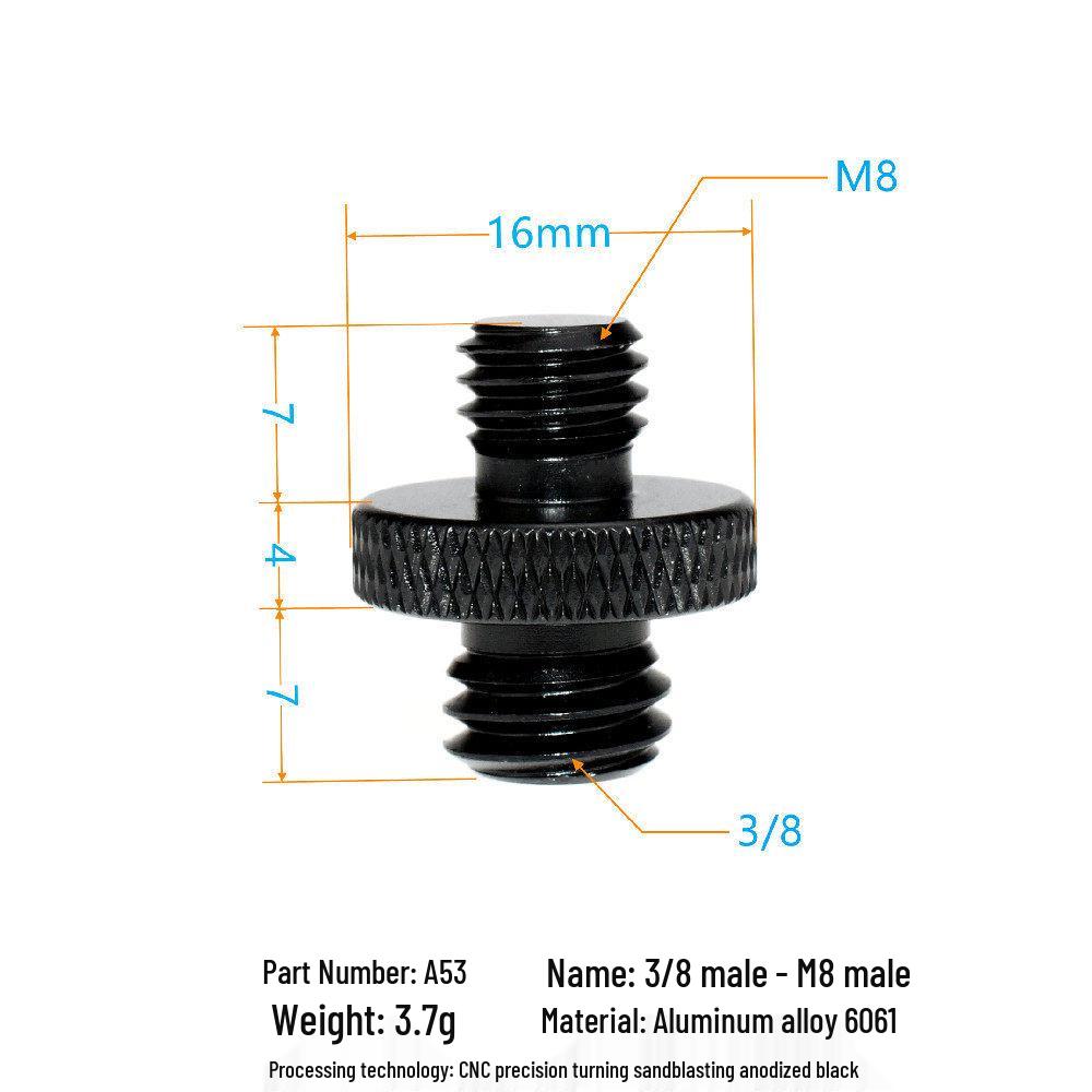 1/4 to 3/8 M4 M5 M6 M8 Screw Adapter for Tripod, Pan/Tilt Camera, Hot Shoe Mount & Light Stand