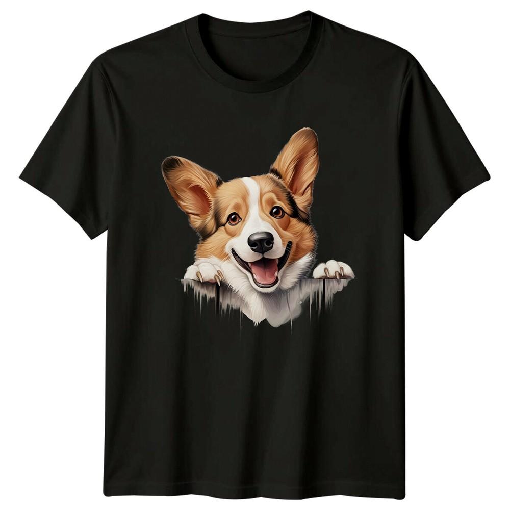 Cute Corgi Dog Breed Peeking TShirt Happy Dog Pet Lover Tee