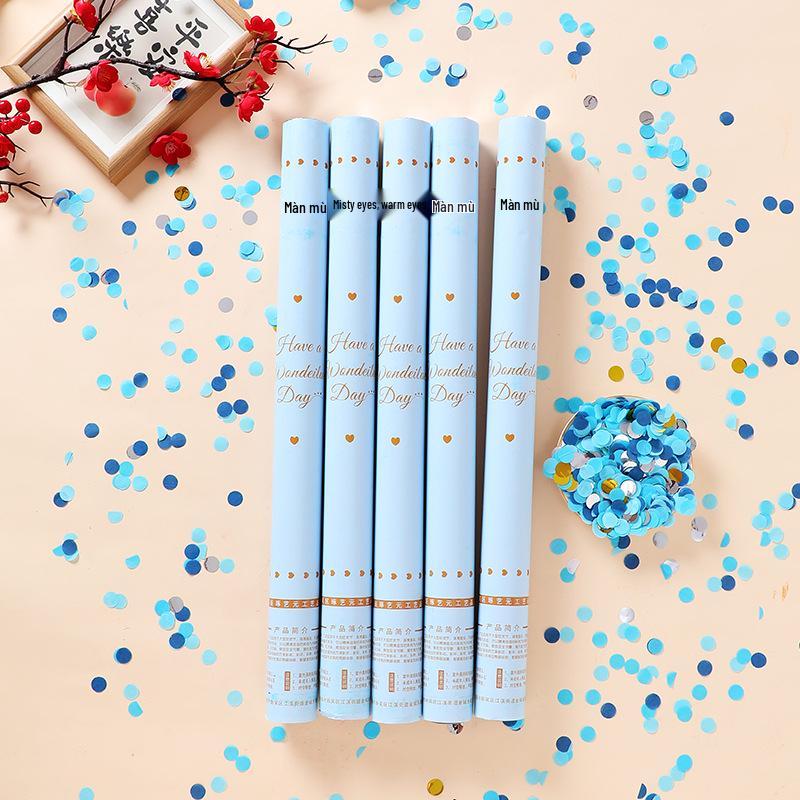 Blue Petal Handheld Confetti Cannon for Weddings & Events - Atmosphere Prop & Room Decoration