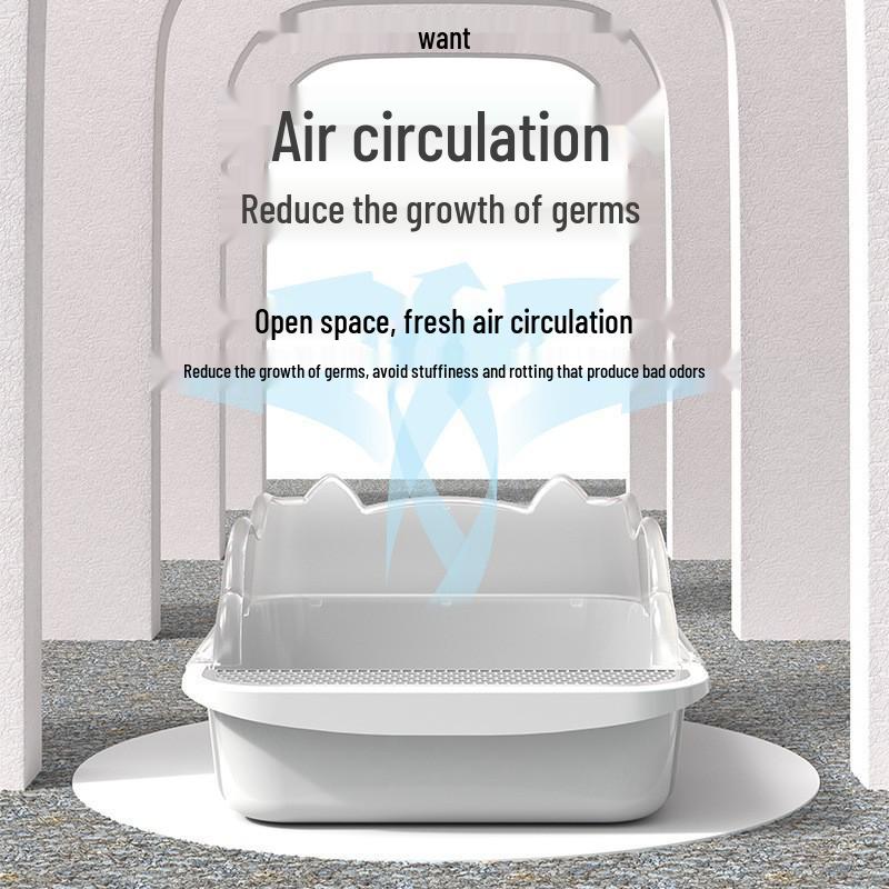 Compact Semi-Enclosed Cat Litter Box with Odor Proof Design