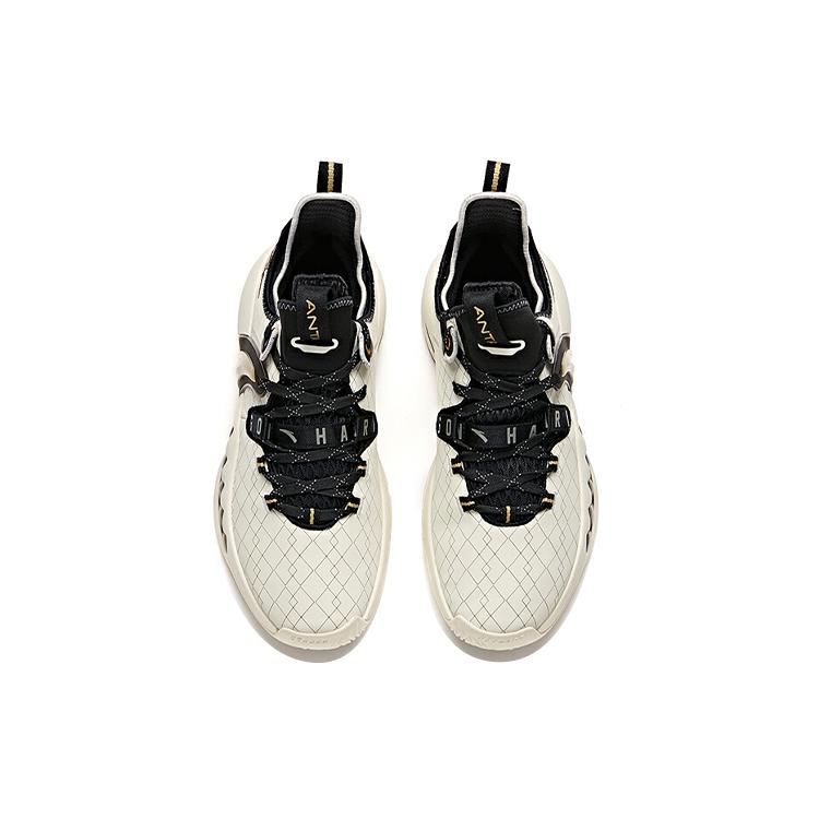 New Anta GH2 'Go Hard' Gordon Hayward Anti Slip Wear Resistant Low Top Basketball Shoes White Gold Brown 112111103-1