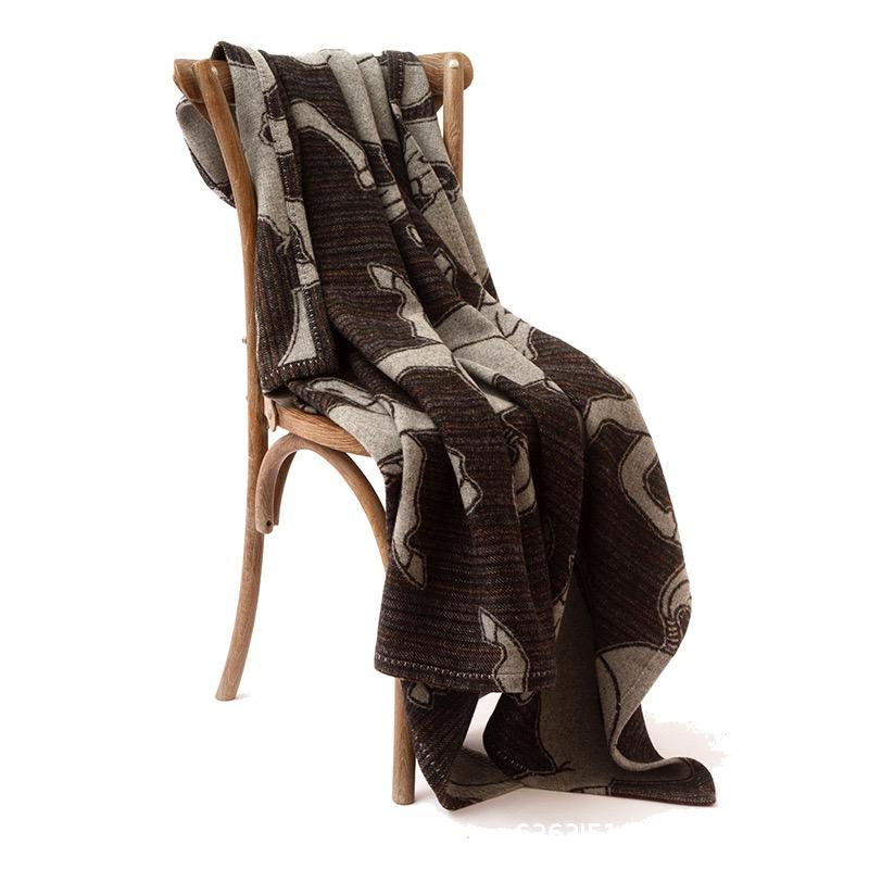 Horse Blanket Warm Home Garden Wool Blend Throw Luxury Living Room Sofa Decoration Air Conditioning Blankets For Bed 130X180
