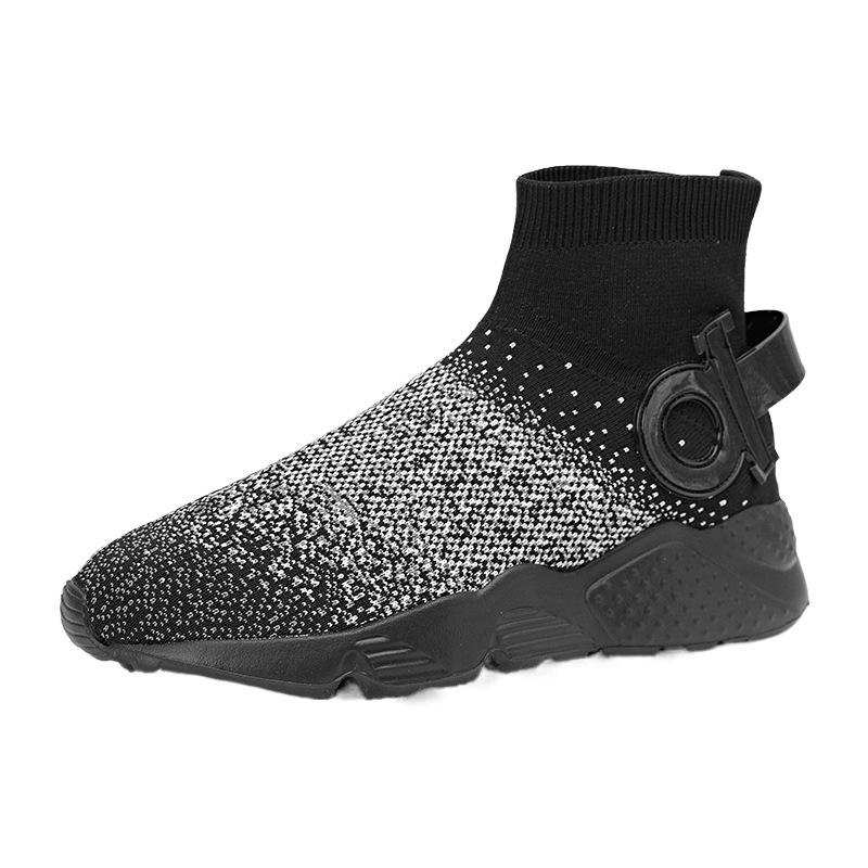 Men's shoes fly-woven socks shoes fashion shoes spring and autumn foot net cloth surface large size light casual shoes sports shoes