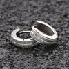 1 Pair Punk Titanium Steel Ear Clip/Ear Stud Earrings For Men Women Black Pierced/No Pierced Fake Ear Circle Pop Jewelry