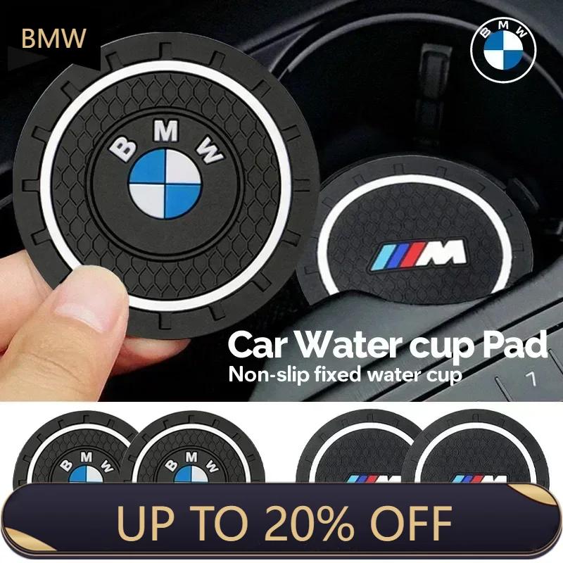 XUREI1 E46 B3 For BMW 2Pcs Car Cup Coaster Waterproof Non-Slip Water Cup Pad Holders Car Interior Accessories For BMW E46 E90 E60 F10 F