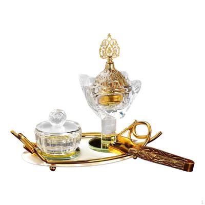 Arab Frankincense Burner Holder Glass Incense Set with Storage Specialist Diffuser Ramadan