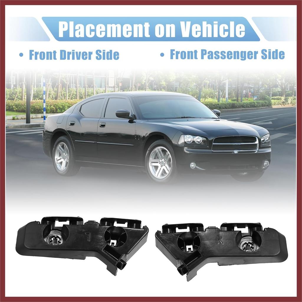 1 Pair Front Bumper Mount Support Bracket for Dodge Charger 2011-2014 57010287AC 57010286AB Left and Right Side Replace Parts