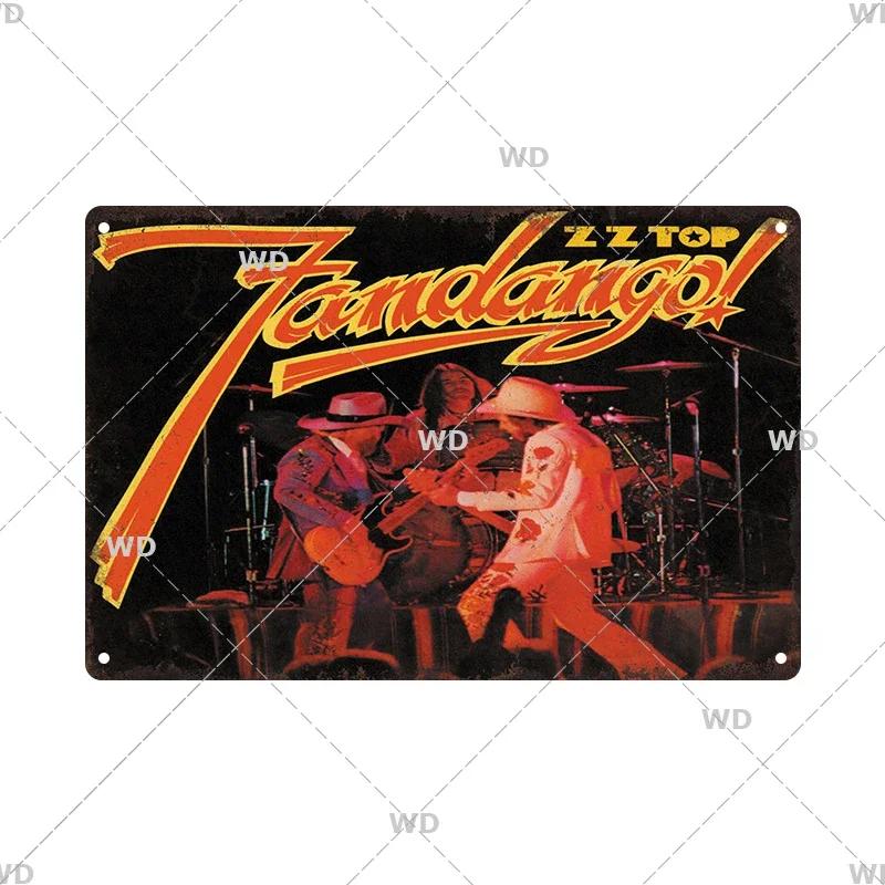 Tin Sign ZZ TOP Rock N Roll Poster Decorative Plaque Metal Signs Retro Vintagge Wall Plate For Home Club Pub Gift Wall Decor