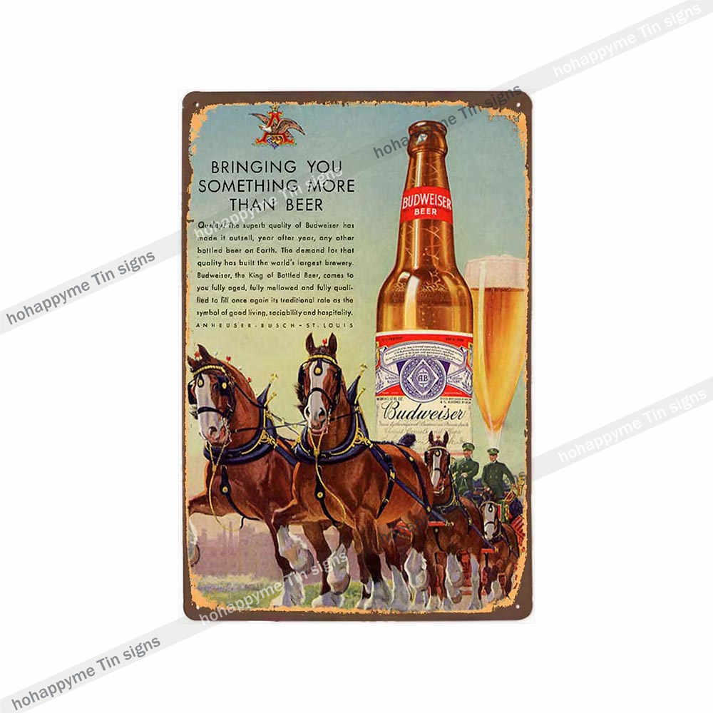 Beer Metal Poster Signs Alcohol Vintage Decoration Plates For Wall Bar Pub Club  Kitchen Bedroom Retro Plaque Home Decor 20x30cm