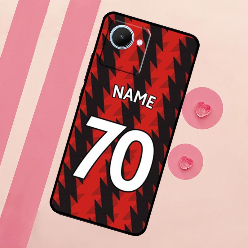 Custom Number Football Name Case For Realme 11 Pro Plus 10 9 GT Neo 5 3 3T C11 C15 C25s C21Y C30 C31 C33 C35 C53 C55