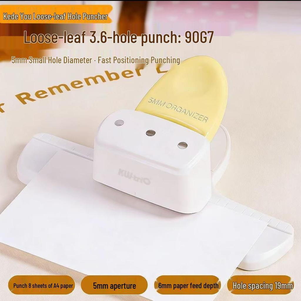 Kedeou 4mm Three-Hole Loose-Leaf Planner Punch