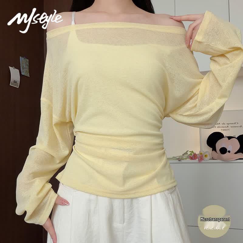 MJ STYLE Women s Summer Back-Tie Shoulder Cover-up T-Shirt M жёлтый