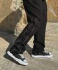 Keullako Wide Sweatshirt Side Zipper Pants (Black)