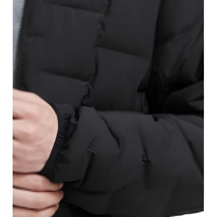UNIQLO Solid Color Warm Hooded Zipper Cotton Jacket Unisex jackets Deep-Space-Black 464021-09