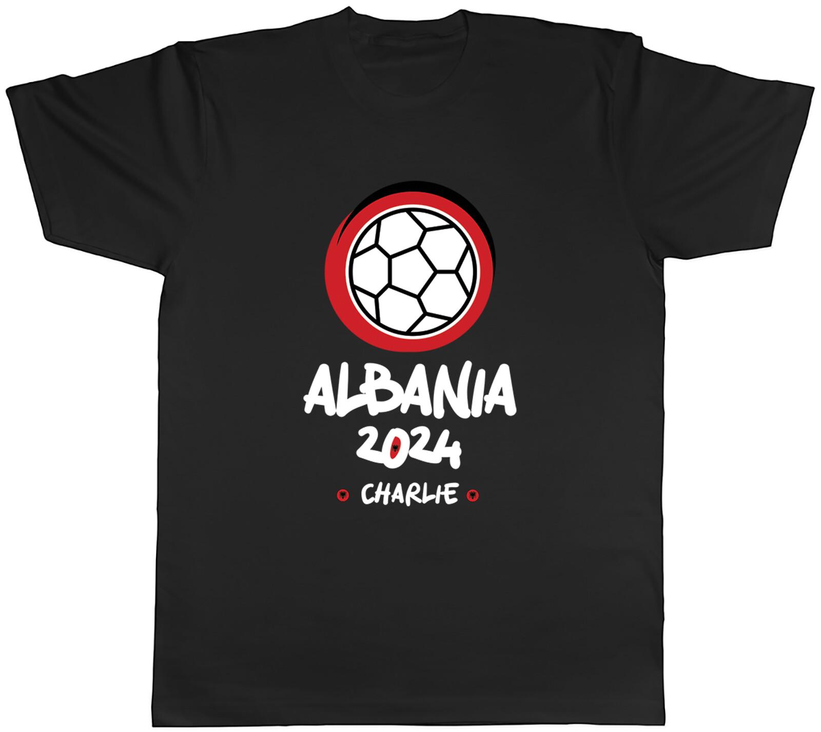 Personalised Albania 2024 Mens T-Shirt Football Soccer Supporter Fan Tee Gift S