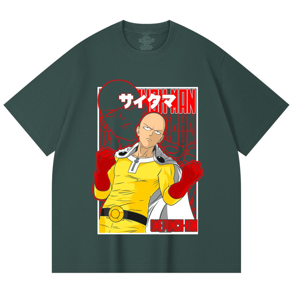 T-shirt Unisex Pesante 100% Cotone 230 g/m² con Stampa Saitama One Punch Man V7