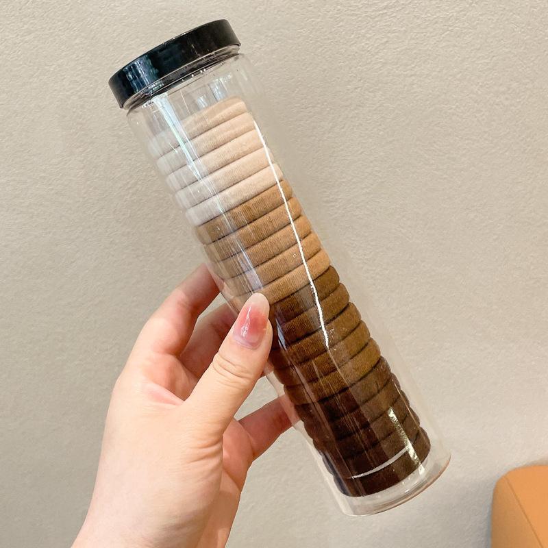 Kleiner Bär Hochelastisches Kaffee-Haargummi für Frauen und Mädchen - Langlebig, Schlicht und Elegant