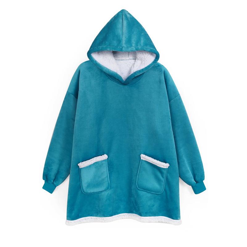 Wearable Blanket Hoodie for Men Oversized Hooded Blankets Sweatshirt Cozy Warm Fleece Blanket with Sleeves Adults Winter House Robes With Pocket