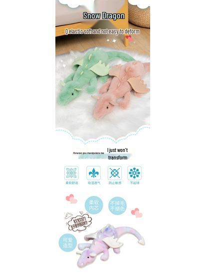 Multi-color Plush Snow Dragon Dinosaur Doll - Child's Companion Gift