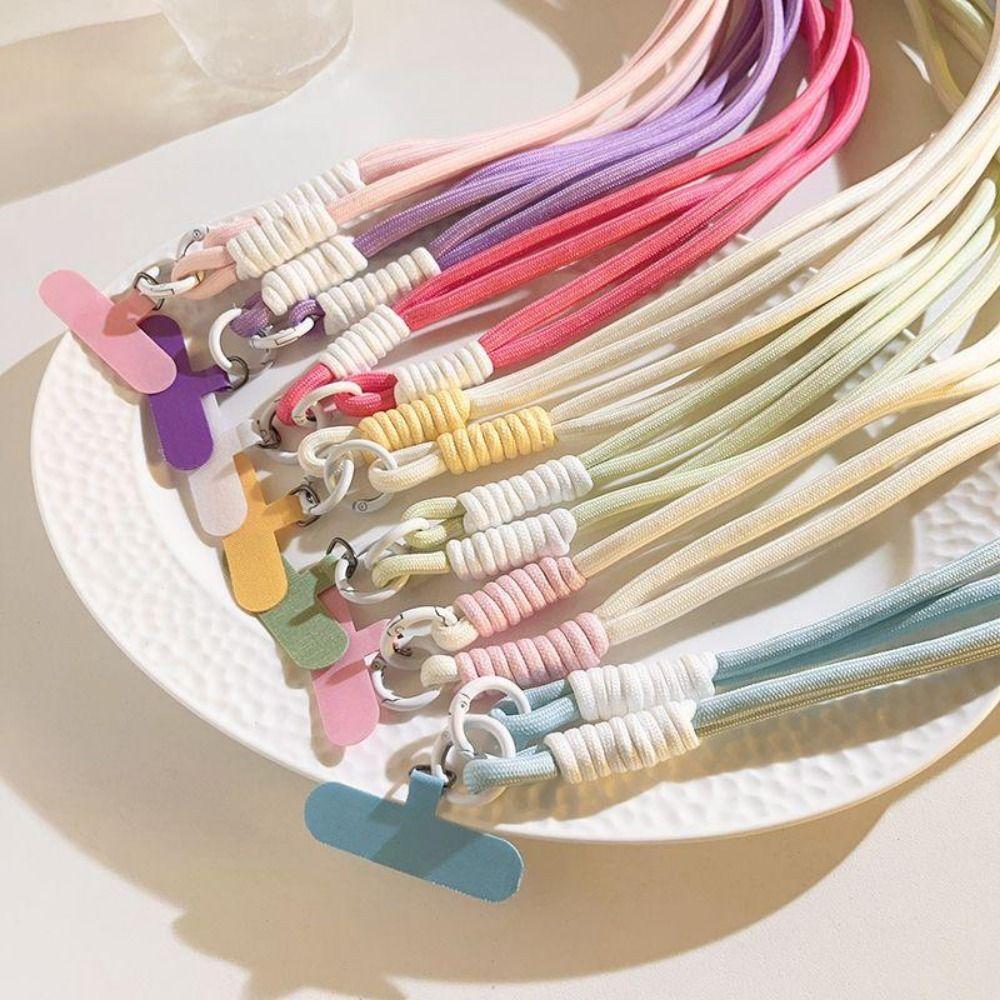 

Long Woven Strap Nylon Anti-lost Chain Universal Phone Crossbody Lanyard Comfortable Lanyard рожевий червоний колір