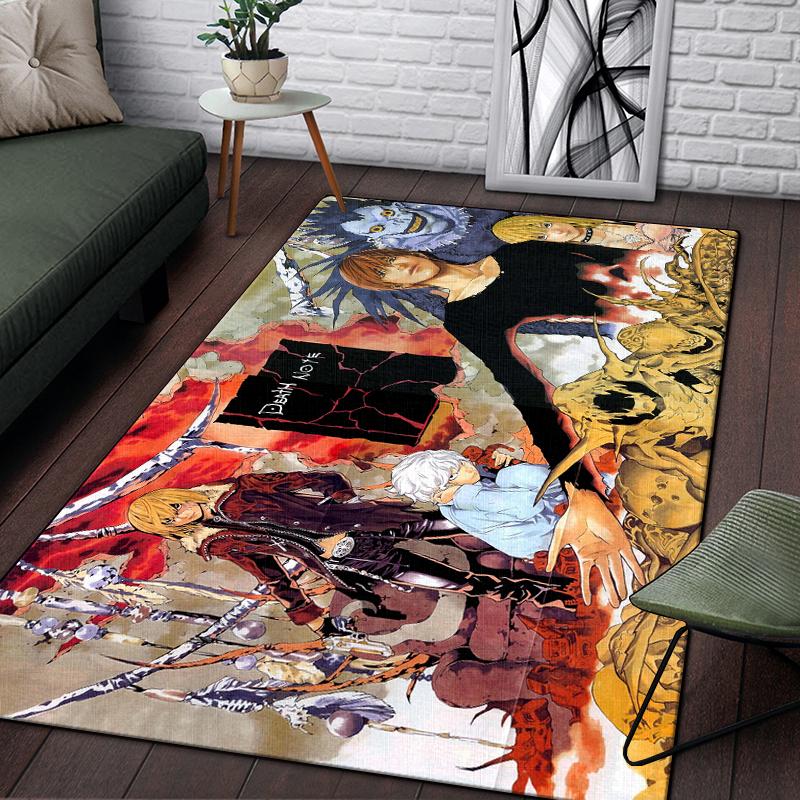 Death Note Comic Printed Carpet for Living Room Rugs Camping Stranger Things Picnic Mats Anti-Slip E-sports Rug Yoga Mat Gifts
