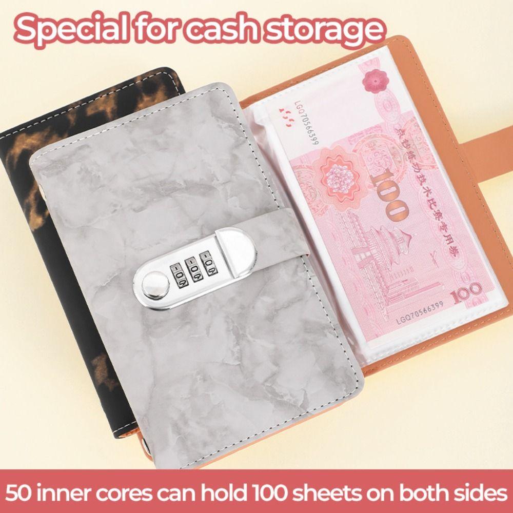 Marble A6 Savings Binder with Password Lock Cash Saving Book New Budget Planner  Budget Planning