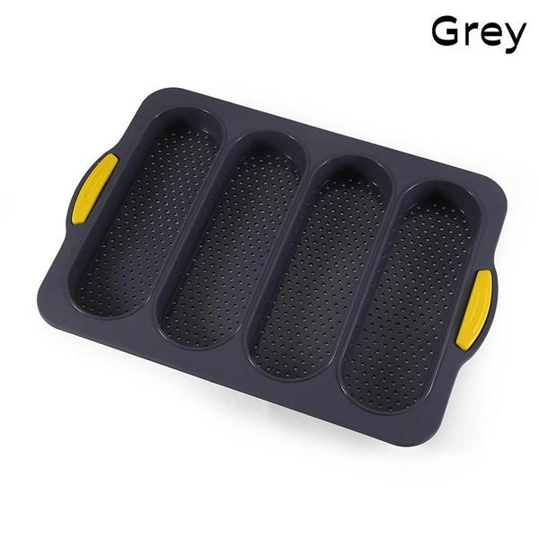 New 4 Grids Silicone Mold French Bread Baking Mold Bread Baking Tray Nonstick Cake Baguette Mold Pans Bread Baking Tools 7 Color
