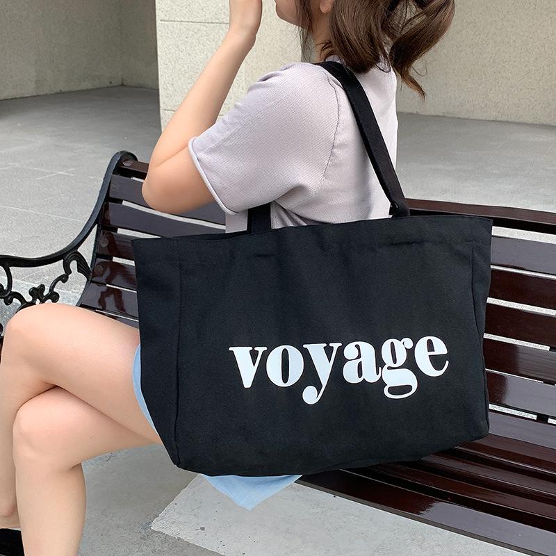 Large Capacity Canvas Tote: Minimalist Travel Yoga & Book Bag for Men and Women