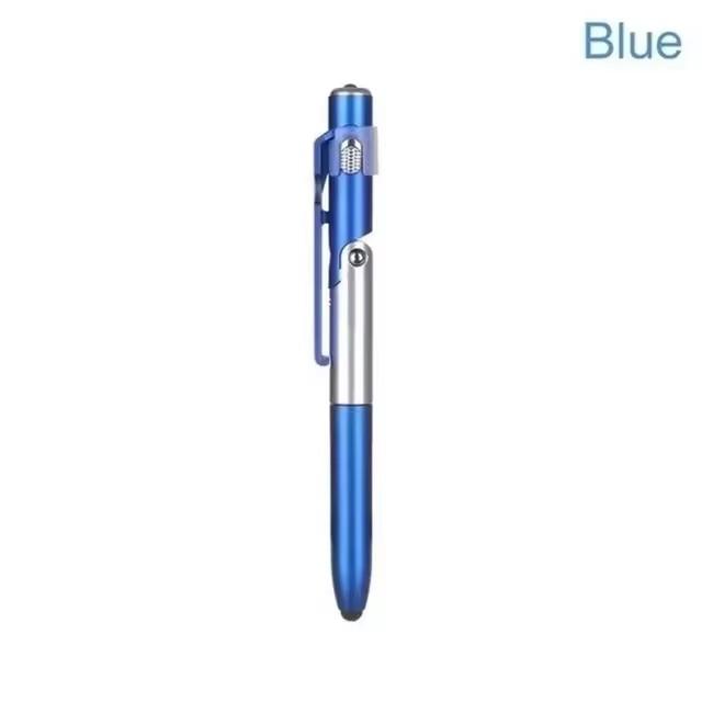 

Multifunction 4-in-1 Foldable Ballpoint Pen Stylus (Flashlight + Stand) for Tablet Cellphone синій