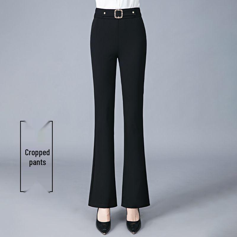 Women's Black High Waist Slimming Bell Bottom Suit Pants