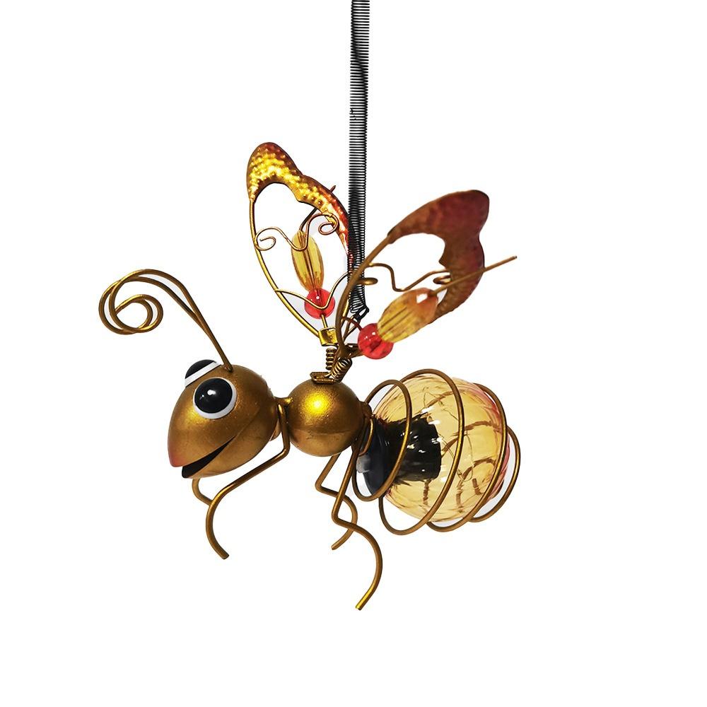 Gifts Waterproof Solar Powered Insect Light Simulation Multi-function Metal Insect Lamps Garden Decor Hanging Flying Insect Lamp