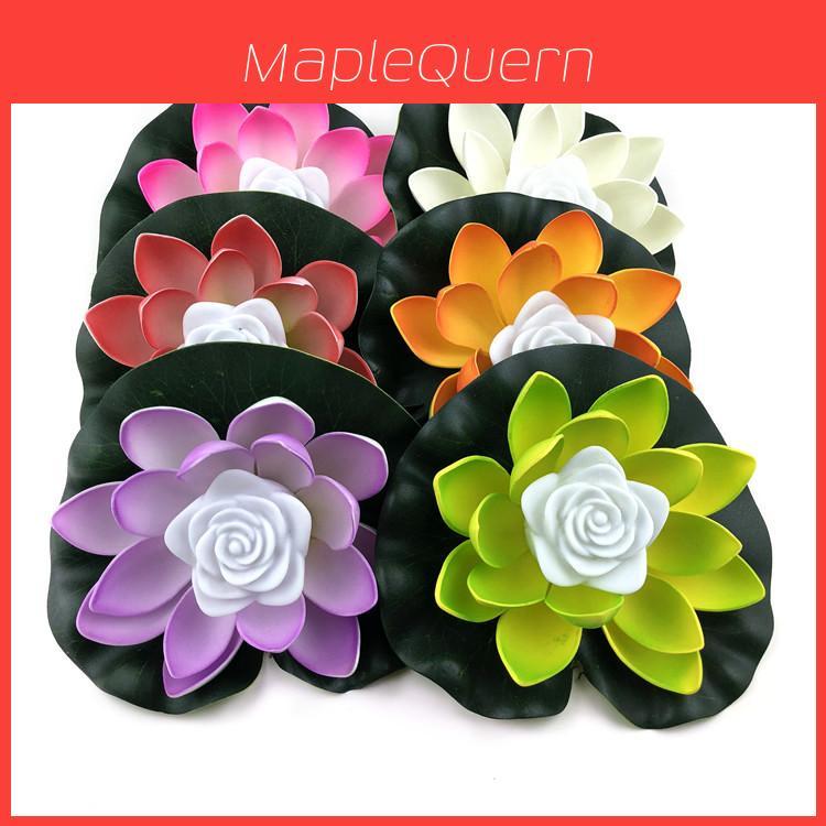 Beautiful Led Lotus Flower Lamp Water Floating Decorative Light With Battery Included For Outdoor And Indoor Use 18cm Red
