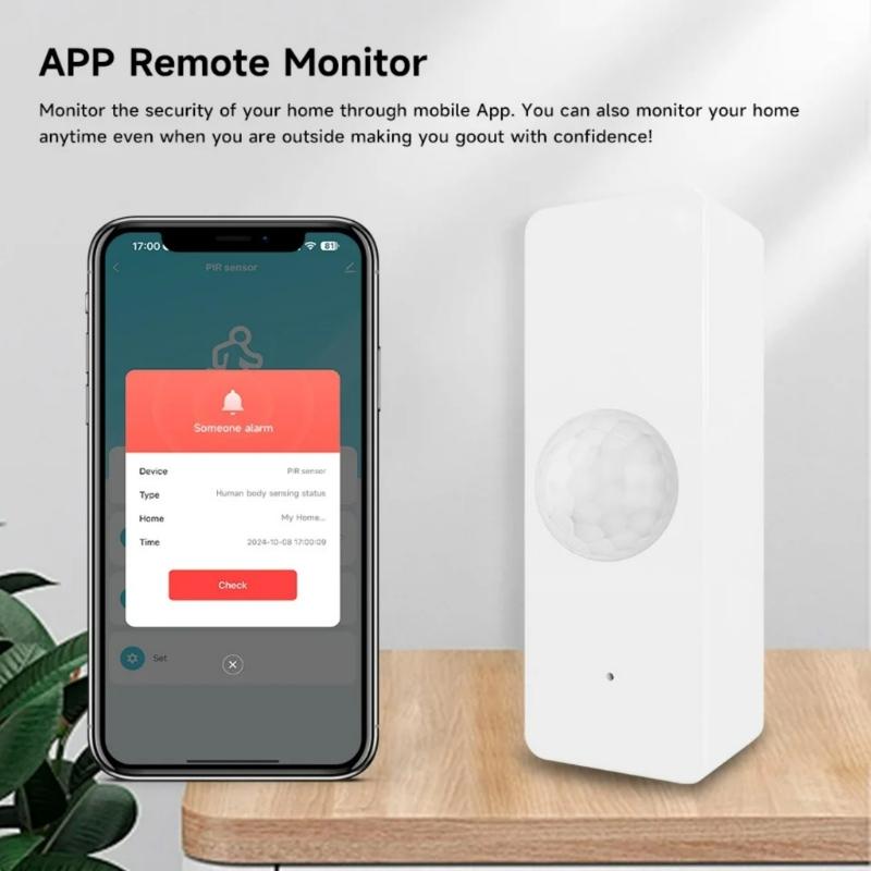 Wireless PIR Motion Sensors Human Movement Detector for Efficient Home Monitoring Supports WiFi or ZigBee3.0 Connection