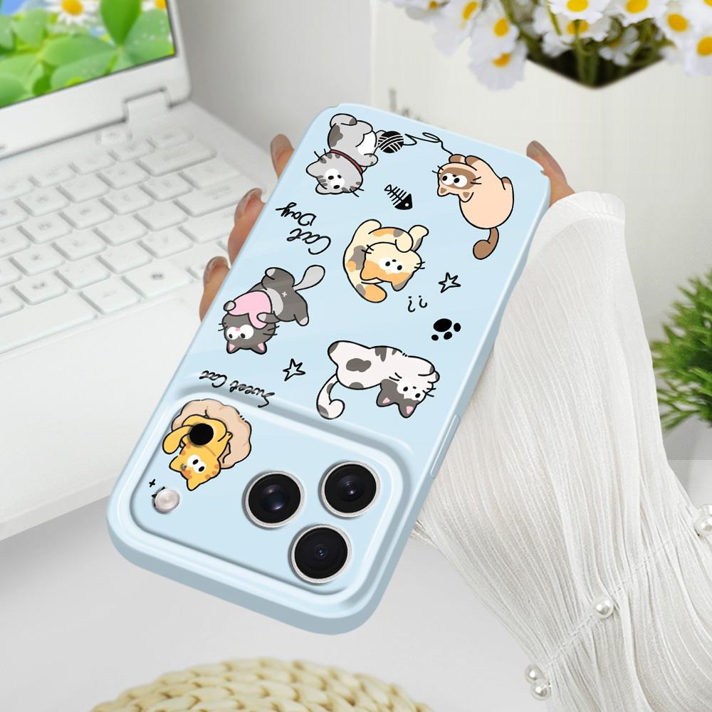 Happy Cat Phone Case For iPhone 17 Air 16 16E 15 14 Plus Pro Max Film Hard Cover