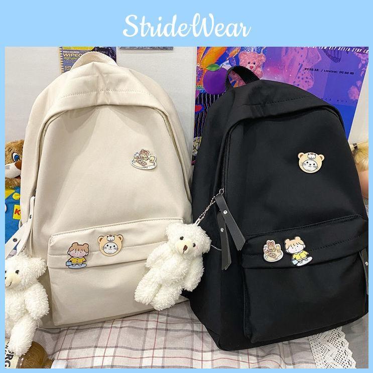 Shoulder Solidcolor Backpack Bag High School Students Junior High Gift Unisex