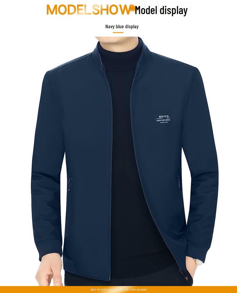 Men's Midlife Spring/Fall Stand Collar Jacket