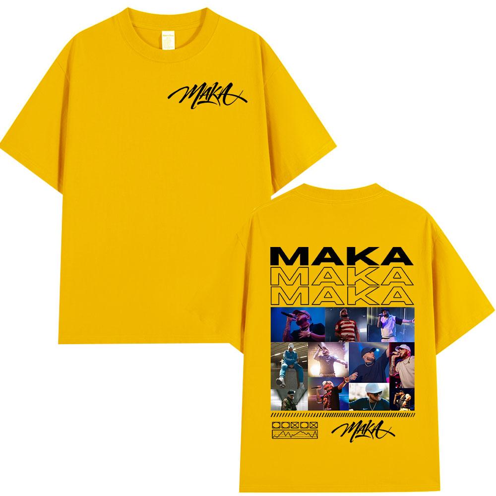 Rapper Maka 2025 Tour Graphic T Shirts Men Fashion Vintage T-shirt Casual Cotton Short Sleeve T Shirt Short Sleeve Streetwear