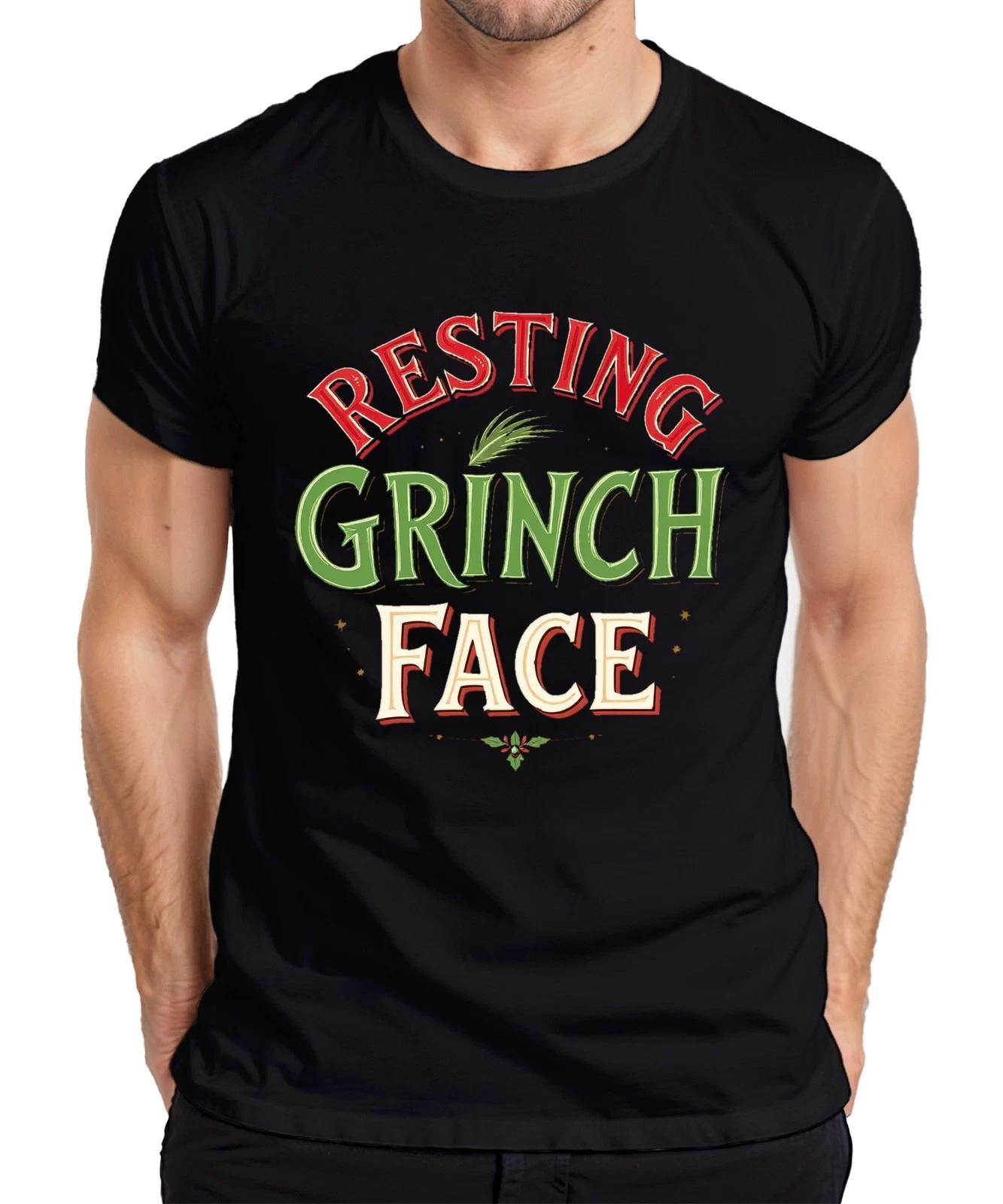 Resting Grinch Face Weihnachten lustig Geschenk Retro Grinchmas Herren T-Shirt XXXXL
